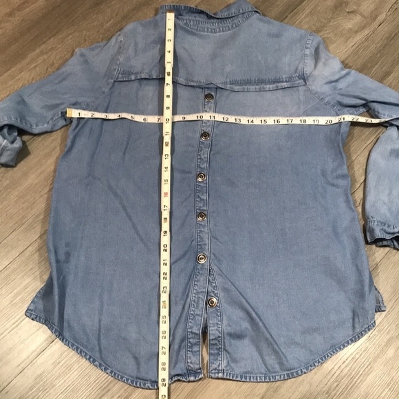 Soft Surroundings Denim Tencel Shirt with Variety of Metal Buttons size PL - Picture 8 of 8